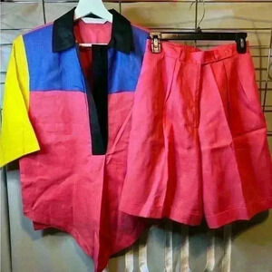 NWOT Brett Harrison Linen 2 piece Short Set